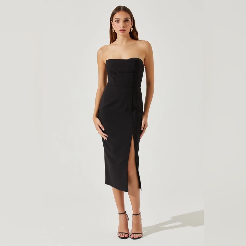 ASTR The Label Melani Embellished Strapless Midi Dress